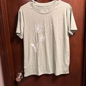 Light Sage Green Dandelion Graphic Tee